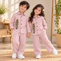 Pink Floral Embroidered Muslin Co-Ord Set