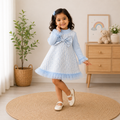 Blue Elegant Bow Party Dress