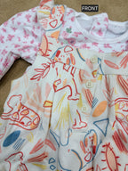 Baby Girl Safari Print Layered Jumpsuit with Full Sleeve Inner Tee