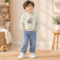 Sage Green Bear Print Sweatshirt