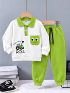 Green and white Truck Theme Kids Co-ord Set