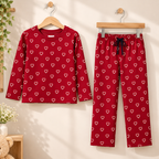 Maroon Heart Print Co-ord Set