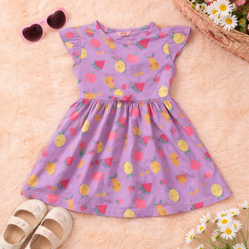 Lavender Fruit Print Frock