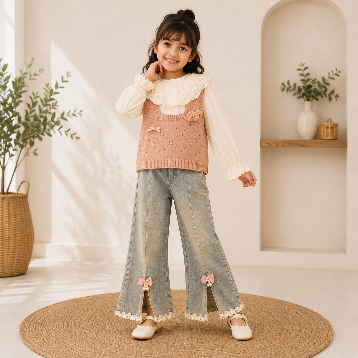 Pink Knit Layered Co-ord Set