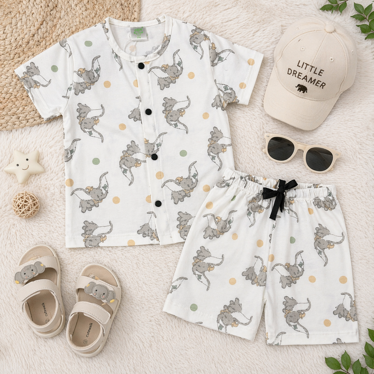 Dumbo Elephant Printed Short Set