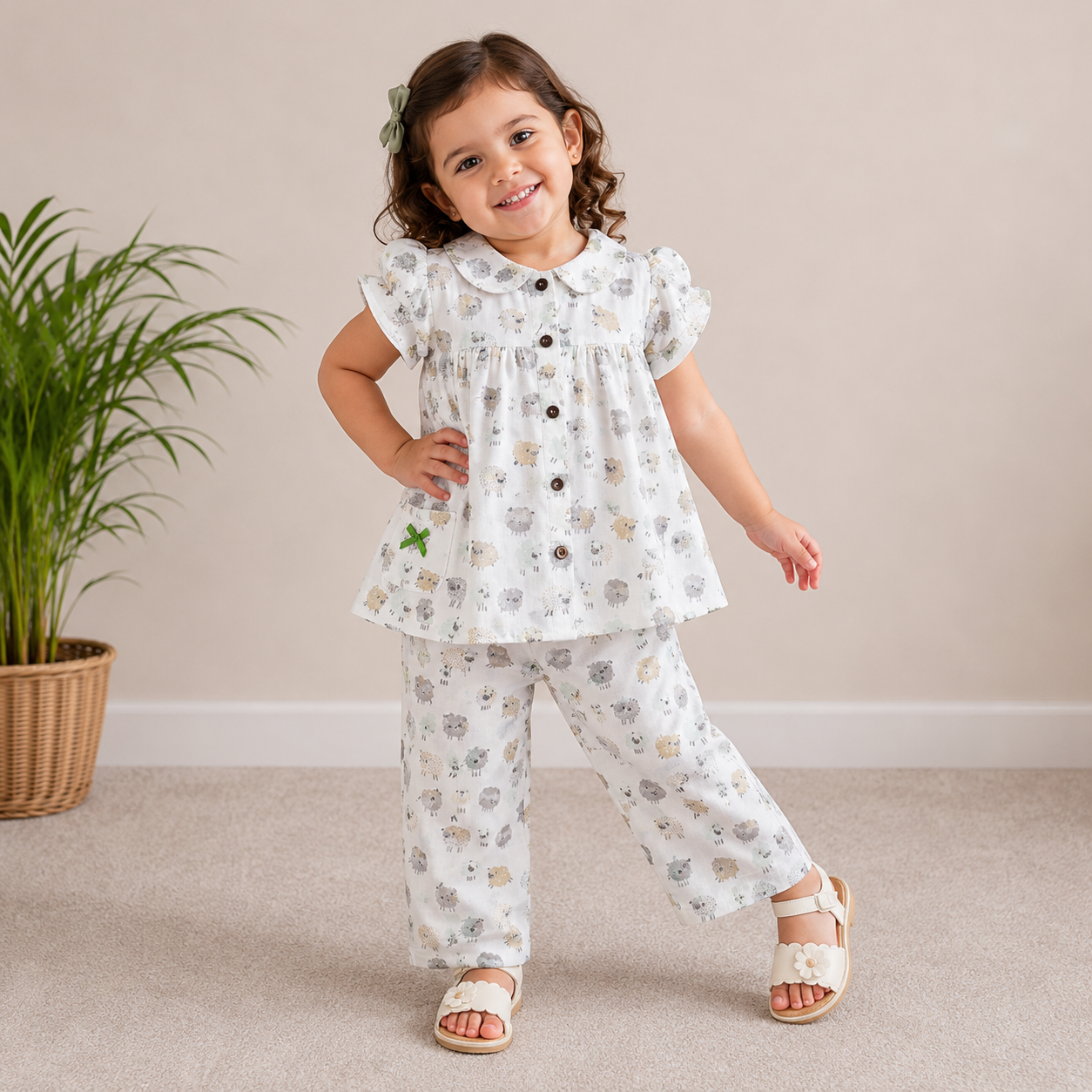Tiny Sheep Muslin Co-ord Set