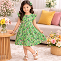 Fresh Bloom Green Floral Dress