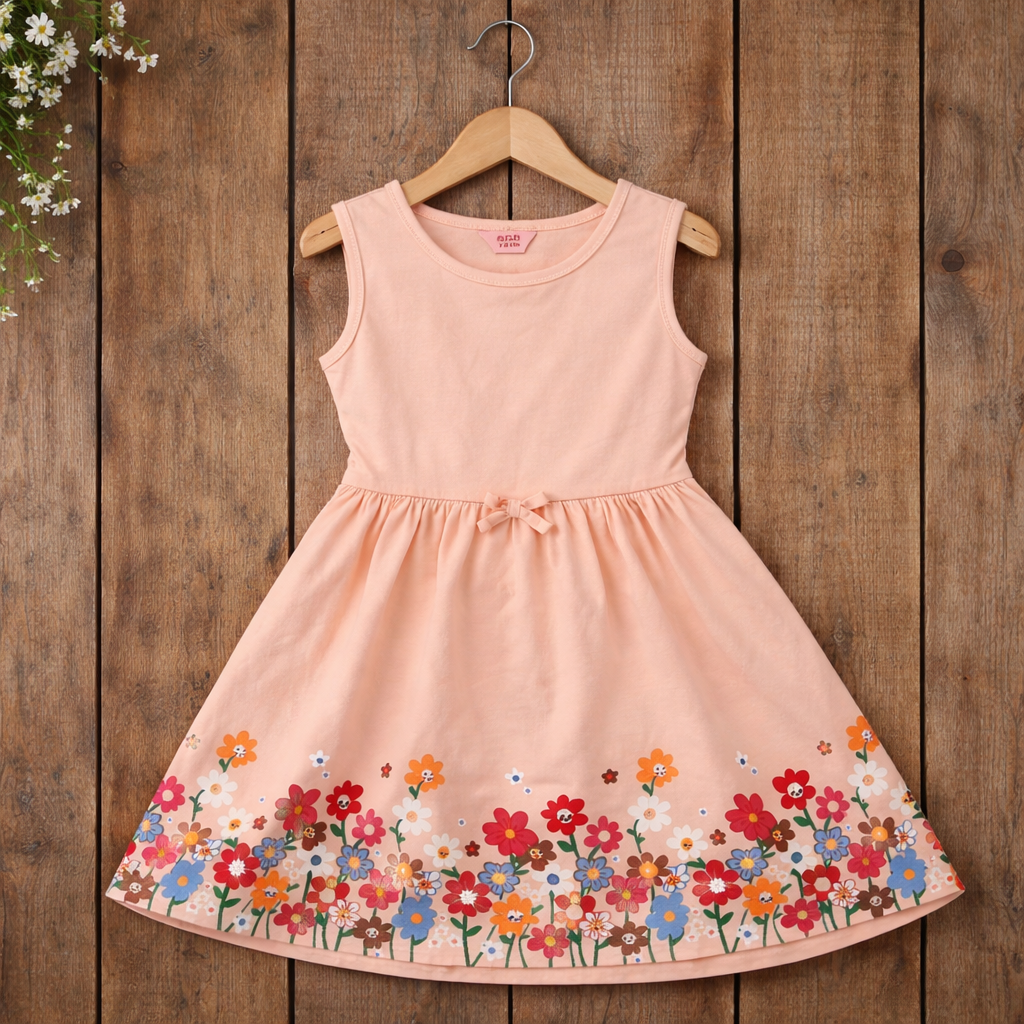 Peach Blossom Border Dress