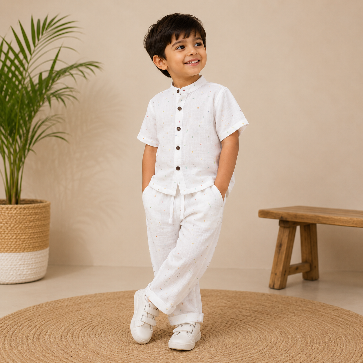 Snow White Muslin Co-ord Set