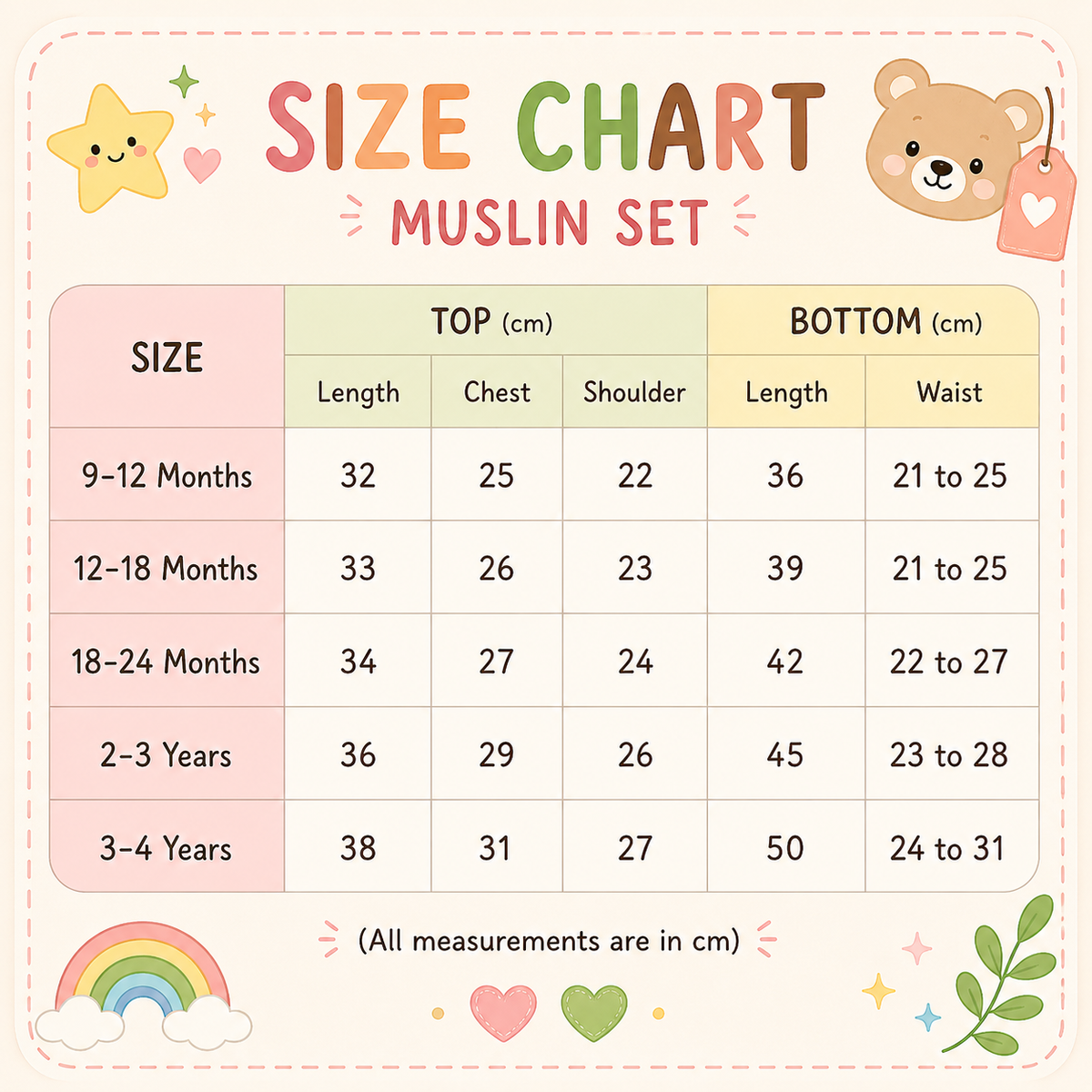 Size chart