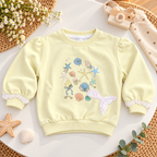 Pastel Yellow Mermaid Appliqué Sweatshirt