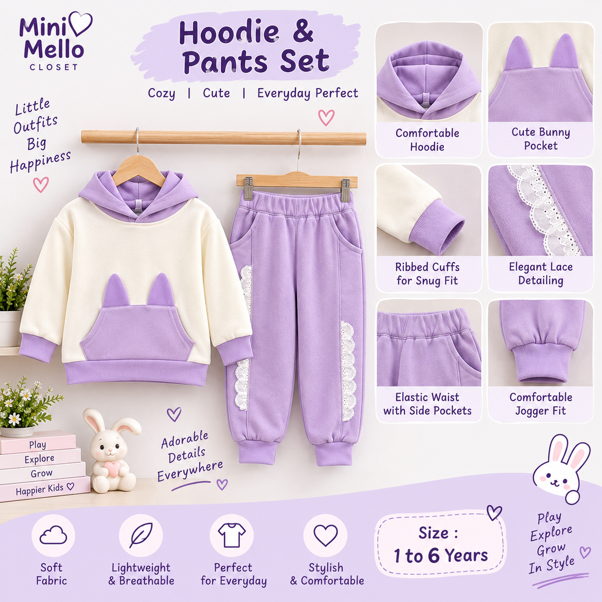 Bunny Love Hoodie & Jogger Set