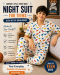 Dinosaur Print Cotton Night Suit