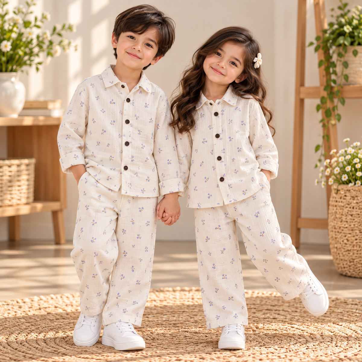 Lavender Floral Muslin Co-Ord Set