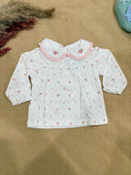 Baby Girls Detachable Peter Pan Collar Frock with Quilted Floral Top