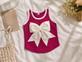 Pink Bow Charm Sleeveless Top