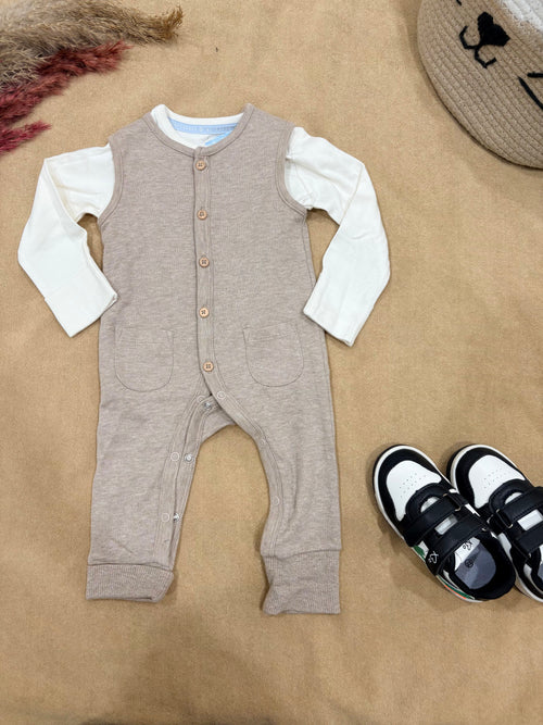 Baby 2-Piece Dungaree Style Jumpsuit Set
