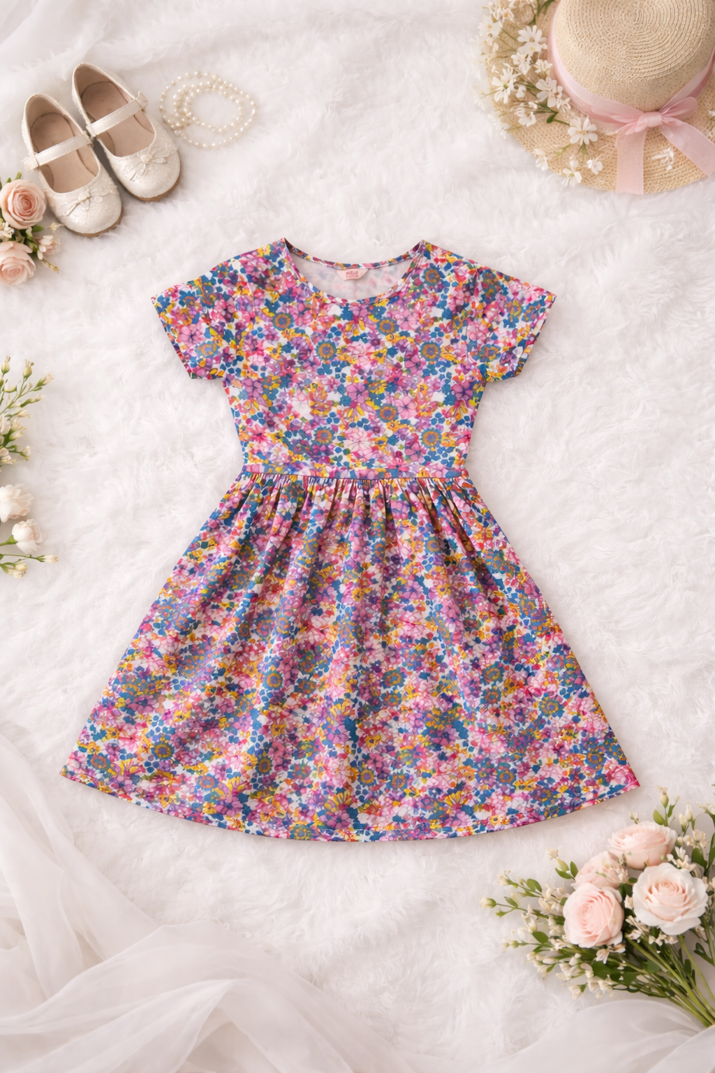 Bloom Bliss Floral Girls Dress