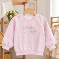 Pink Lace Trim Bow Detail Sweatshirt for Kids