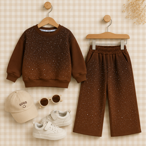 Girls Brown Winter Co-Ord Set