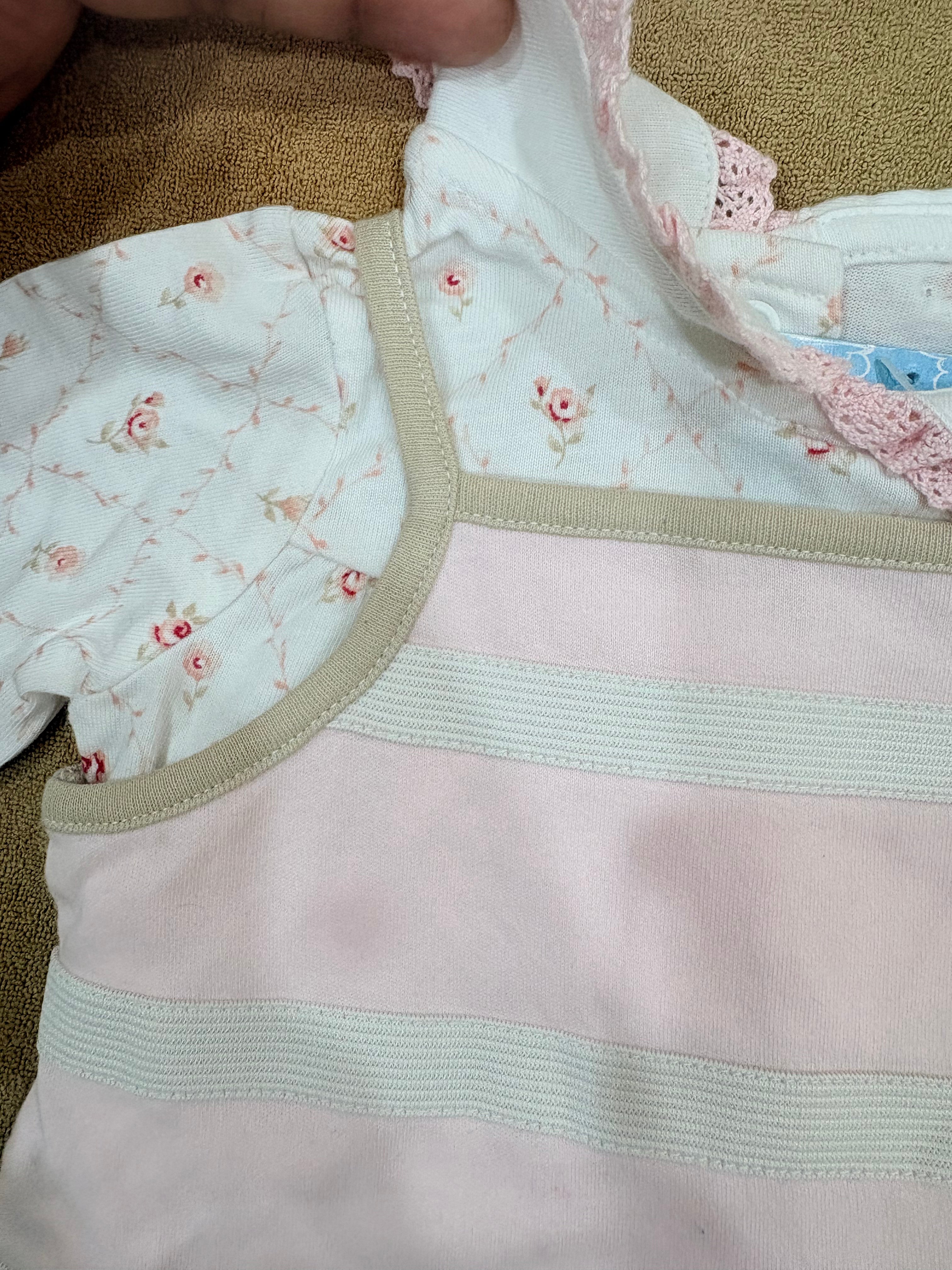 Baby Girls Detachable Peter Pan Collar Frock with Quilted Floral Top