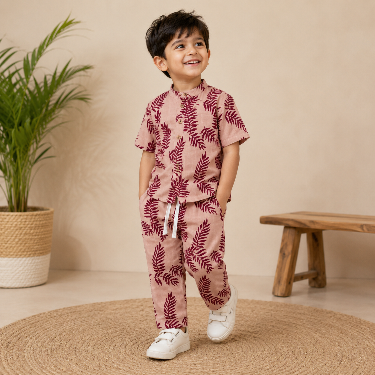 Tropical Leaf Muslin Co-ord Set