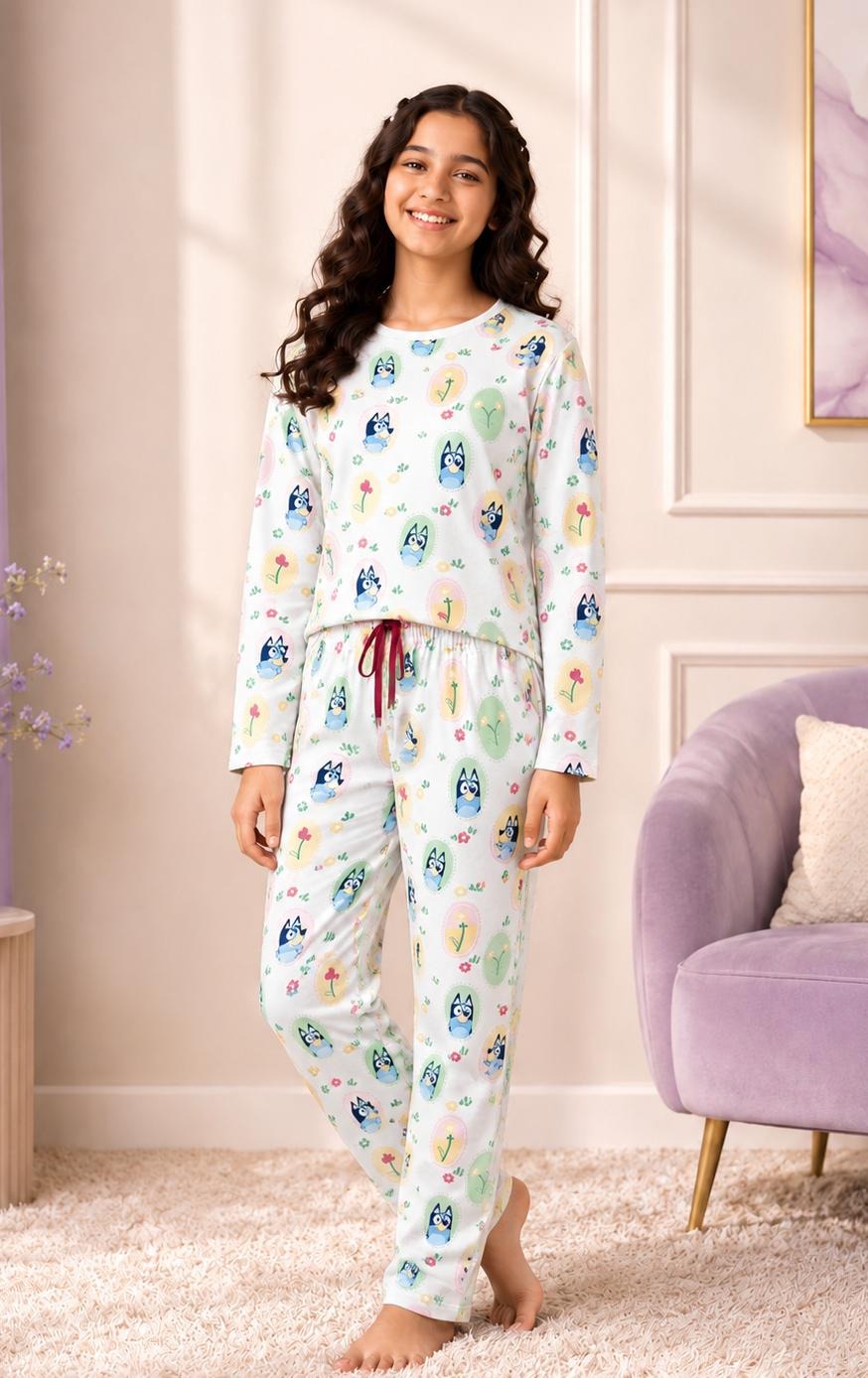 Cute Character Printed Full-Sleeve Set