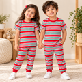 Red, White & Green Striped Kids Co-ord Set