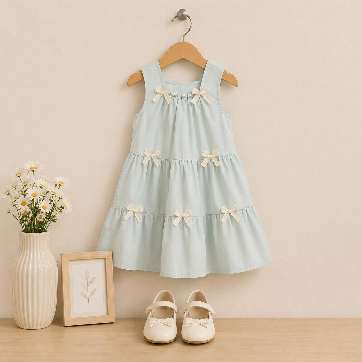 Elegant Bow Detail Tier Dress