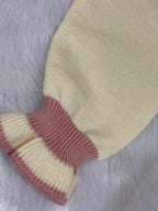 Dusty Pink & Ivory Knitted Winter Dress for Baby Girls