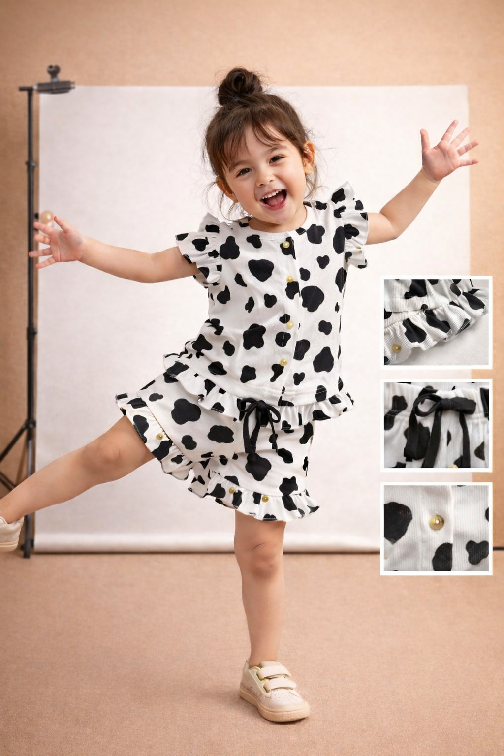 Chic Cow Print Short Set