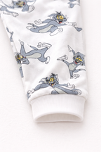 Tom & Jerry Small Printed Baby Romper Co-ord Set with Cap