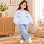 Light Blue Bow Detail Sweatshirt for Kids