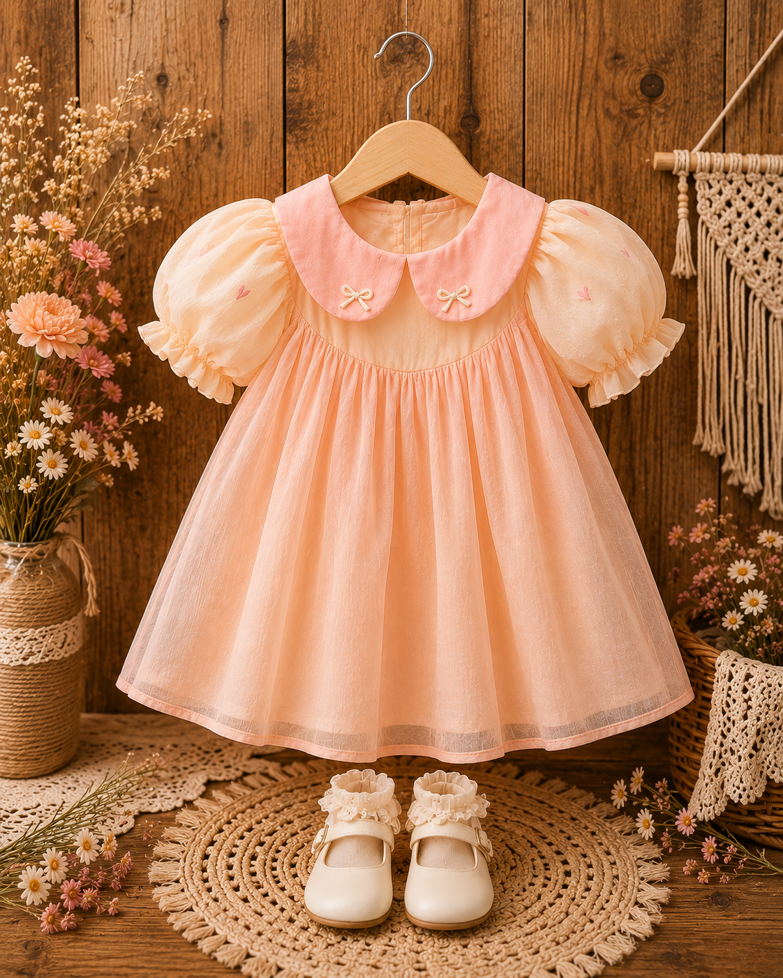 Pink Puff Sleeve Party Dress – Mini Mello Closet