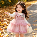 Pink Sequin Party Wear Dress for Baby Girls
