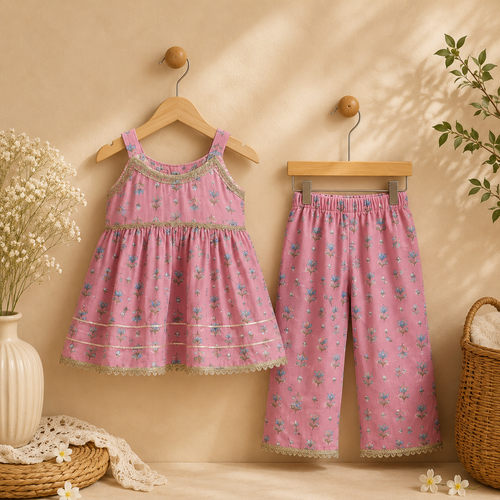 Pink Floral Ethnic Co-Ord Set