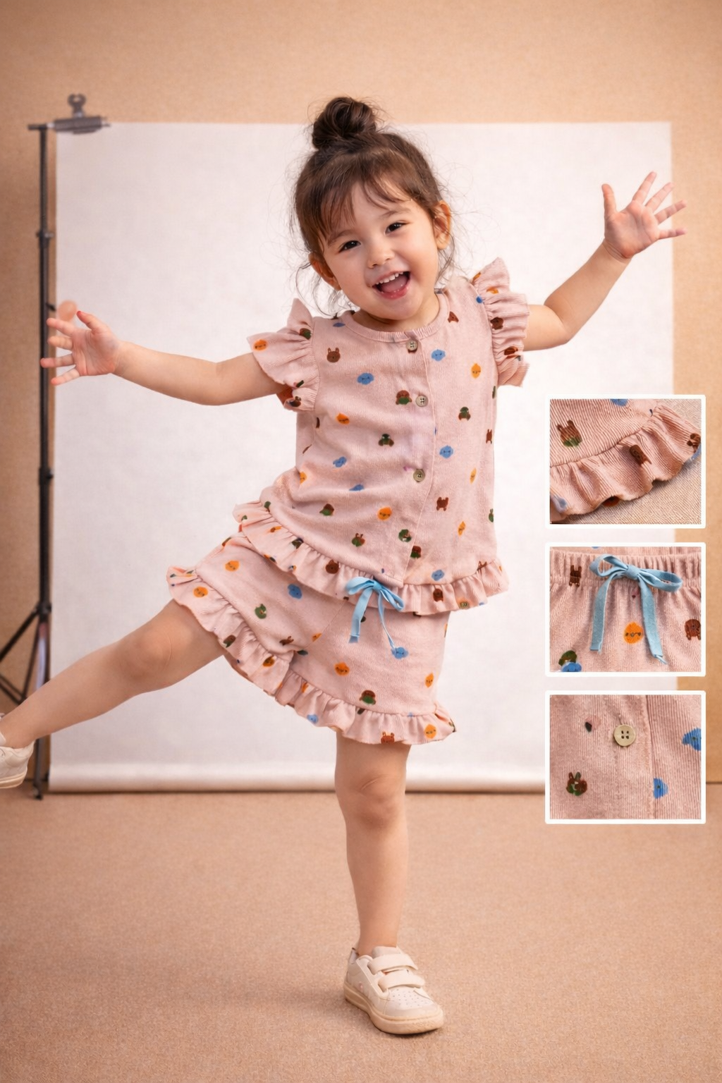 Peachy Bear Short Set