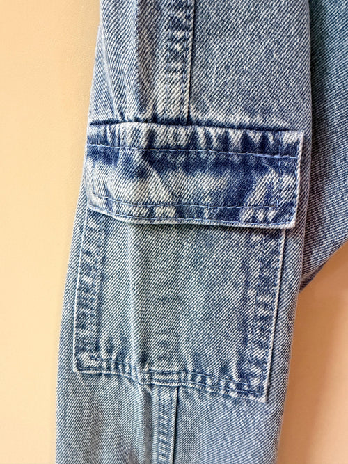 Light Blue Cargo Jeans | Denim Pants