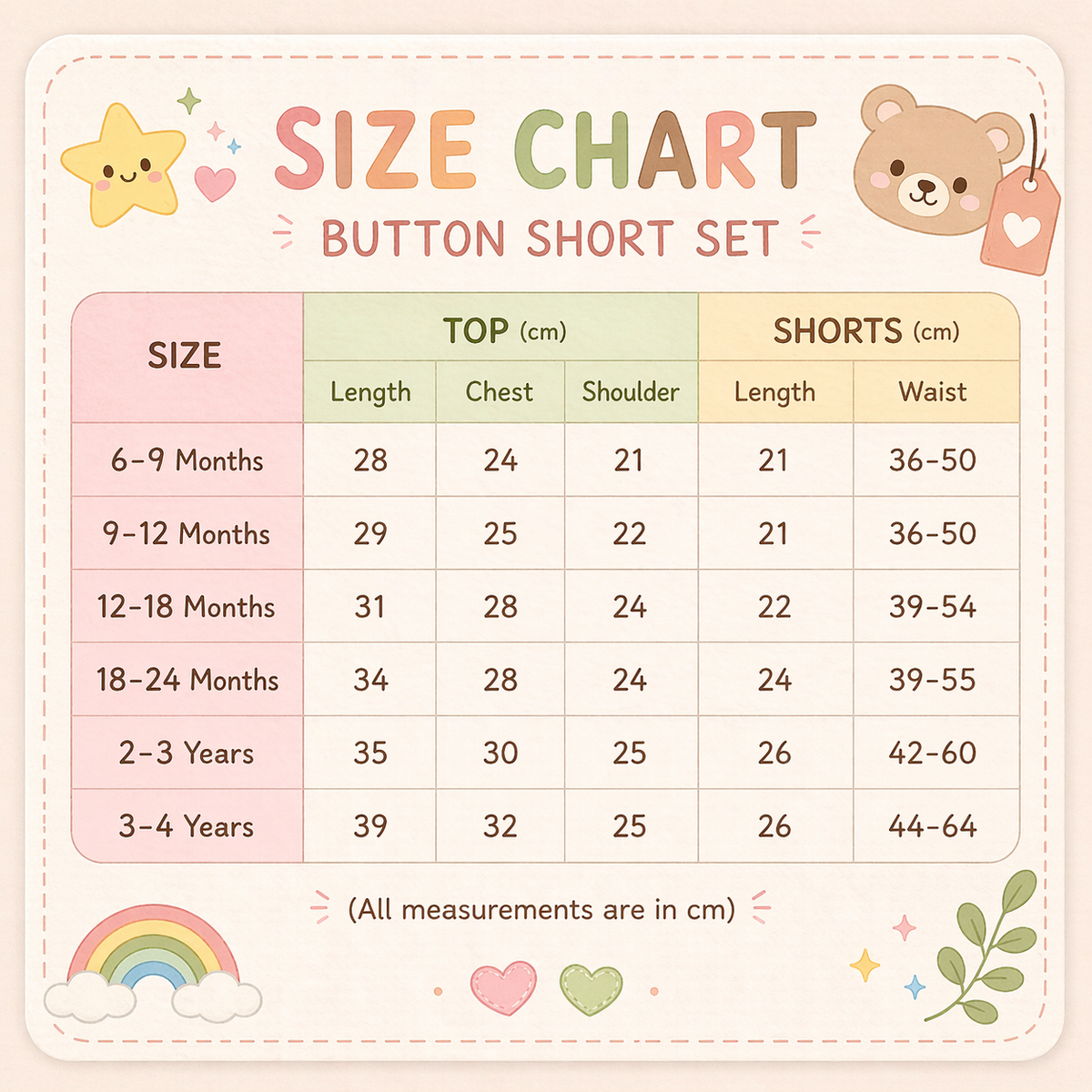 Size chart