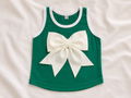 Green Bow Charm Sleeveless Top
