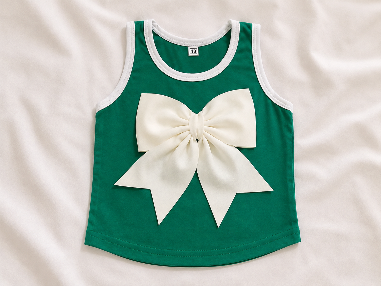 Green Bow Charm Sleeveless Top