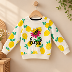 Kids’ Lemon Print Full-Sleeve Sweatshirt – Be Kind