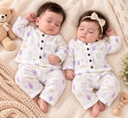 Purple Bunny & Tree Printed Muslin Co-ord Set