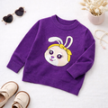 Purple Bunny Knit Baby Sweater