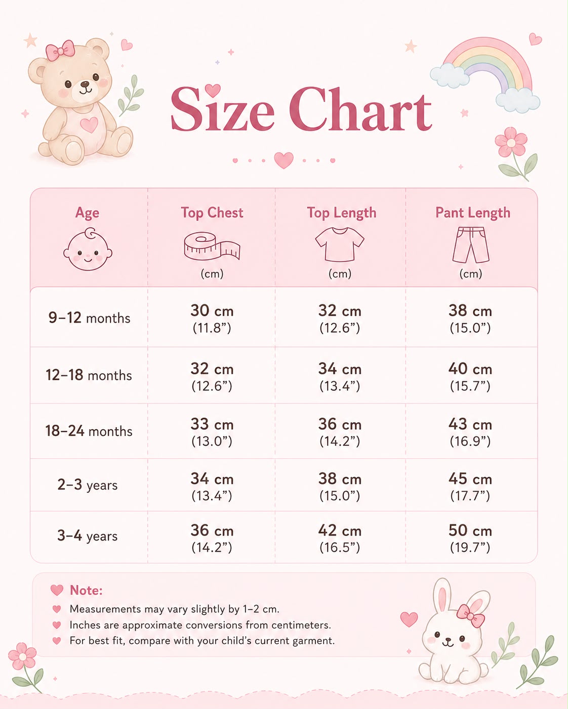 Size chart