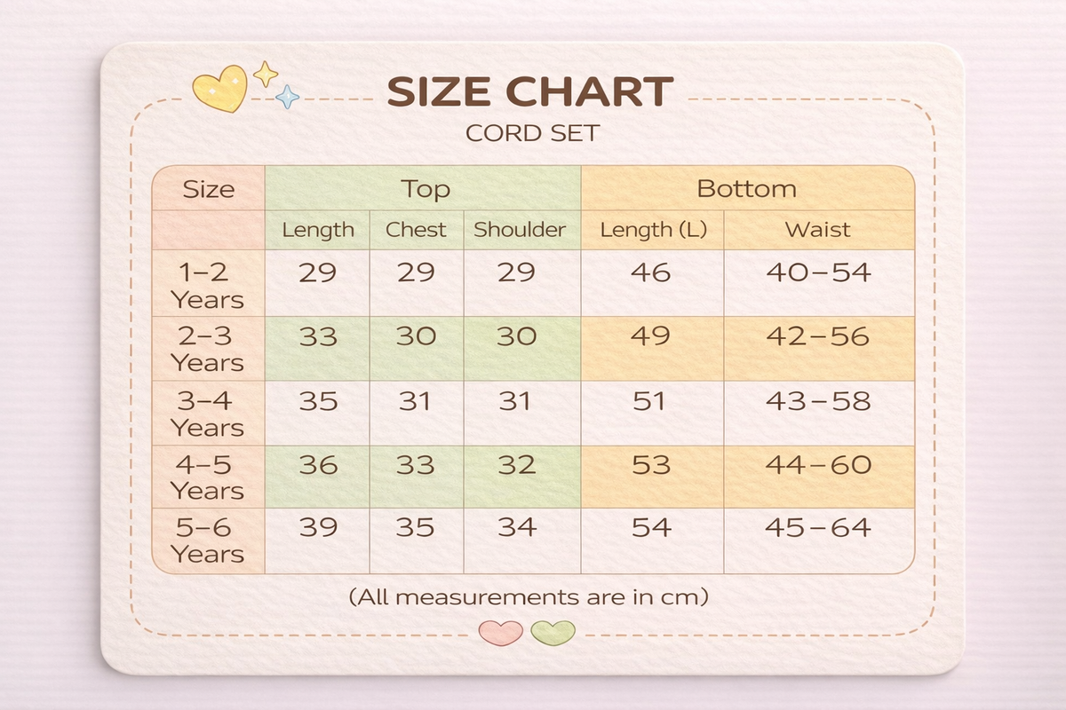 Size chart