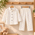 White Star-Print Muslin Co-Ord Set