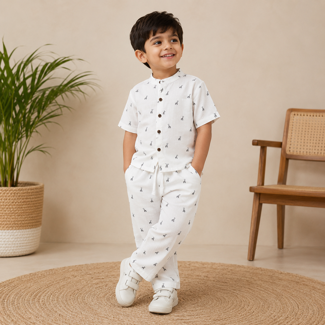 Giraffe Print Muslin Co-ord Set