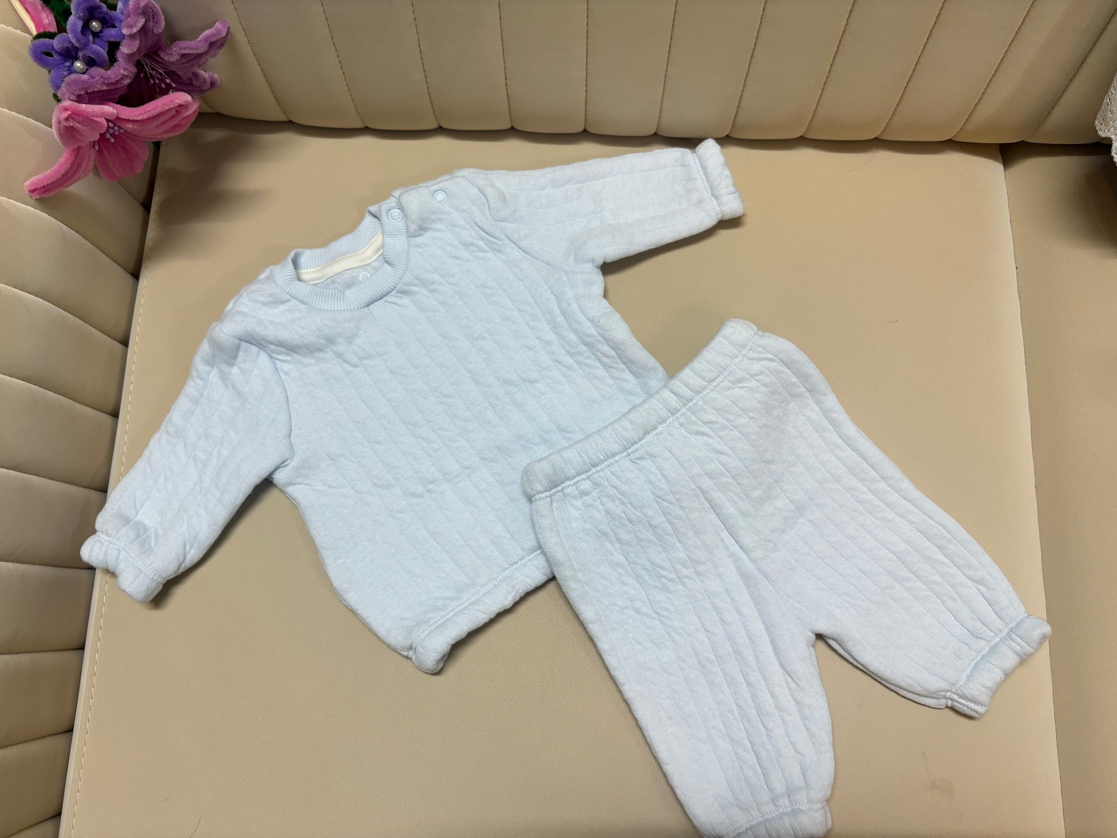 Baby Blue Quilted Co-Ord Set