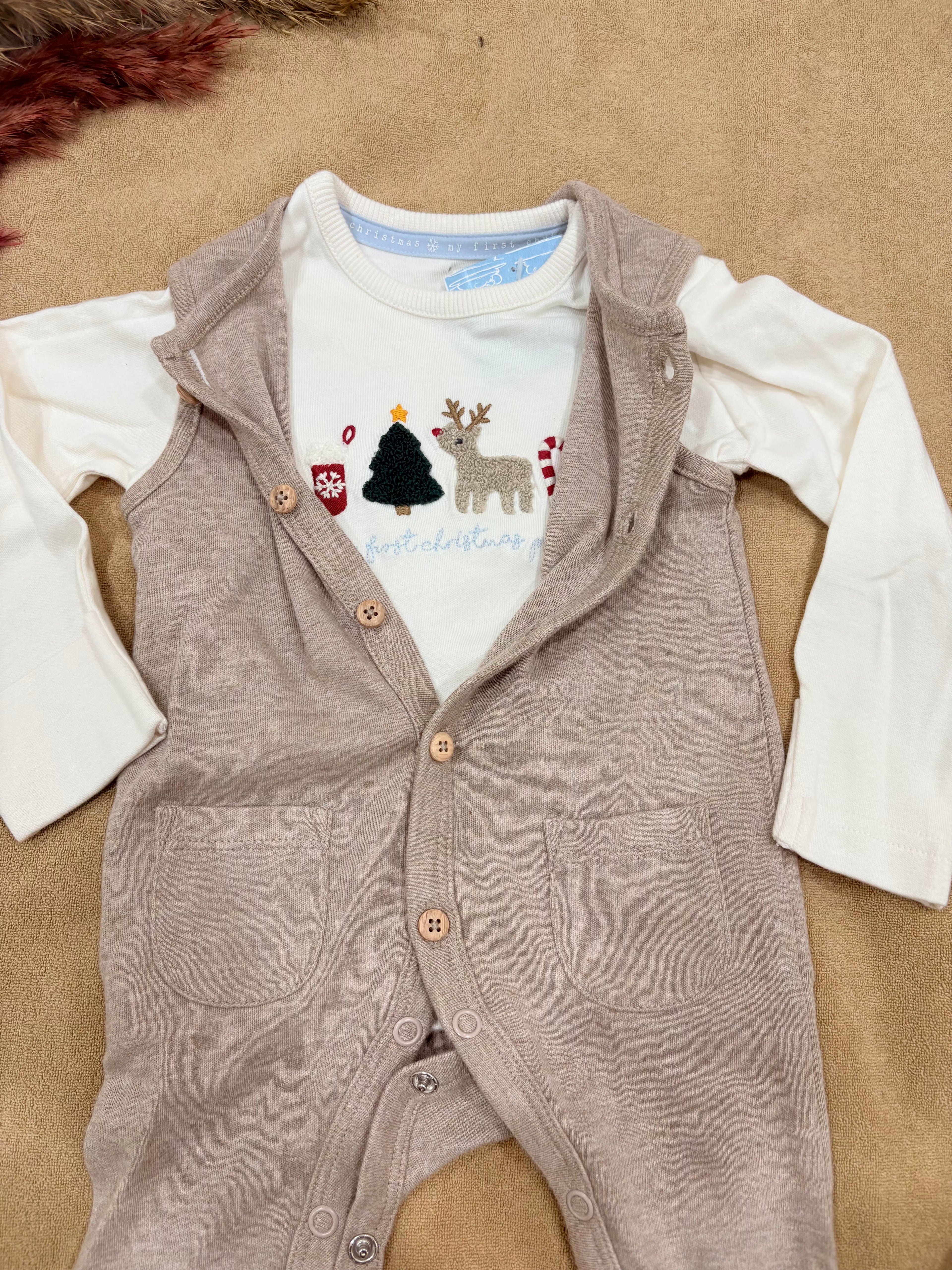 Baby 2-Piece Dungaree Style Jumpsuit Set